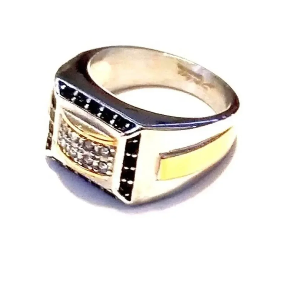 New stainless steel ring‎ with CZs size 9